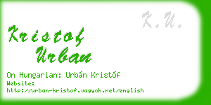 kristof urban business card