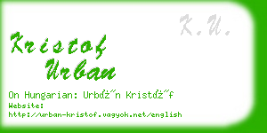 kristof urban business card